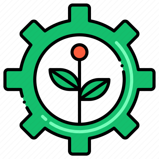 Gear, green, plant, project icon - Download on Iconfinder