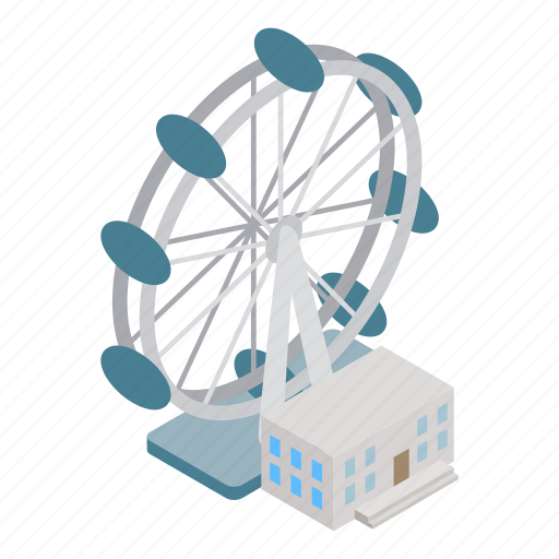 Isometric, londonwheel, object, sign icon - Download on Iconfinder