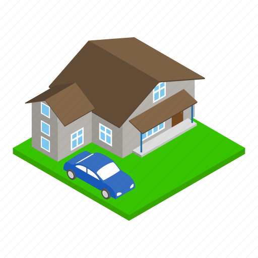 Isometric, object, sign, countryhouse icon - Download on Iconfinder