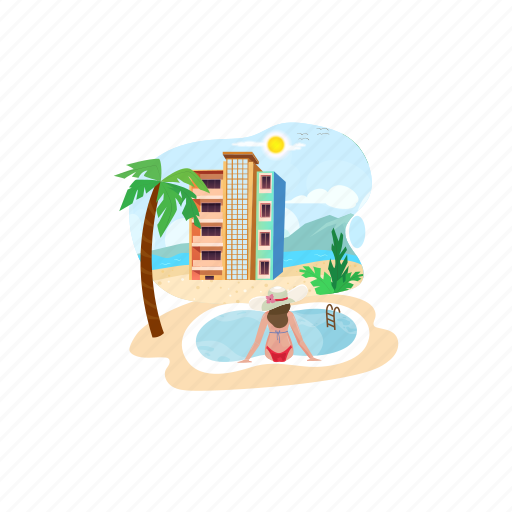 Tour, sunset, vacations, lifestyle, holiday, luggage, ticket illustration - Download on Iconfinder