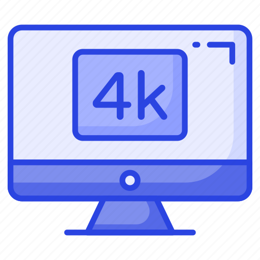 4k, technology, display, screen, monitor, hd, television icon - Download on Iconfinder