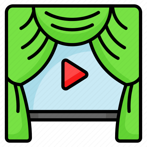 Cinema, movie, film, theater, hall, auditorium, entertainment icon - Download on Iconfinder