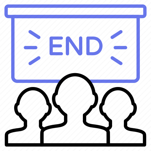 Cinema, entertainment, the end, movie, theater, film, audience icon - Download on Iconfinder