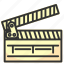 clapper, clapperboard, film, movie, multimedia, video 