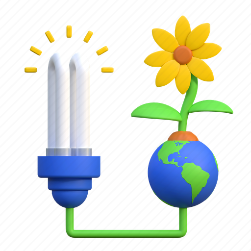 Eco, friendly, electric, energy, earth, illustration, earth day 3D illustration - Download on Iconfinder