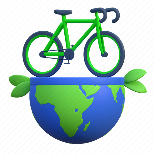 Road, bike, earth, illustration, earth day, transport, cycling 3D illustration - Download on Iconfinder
