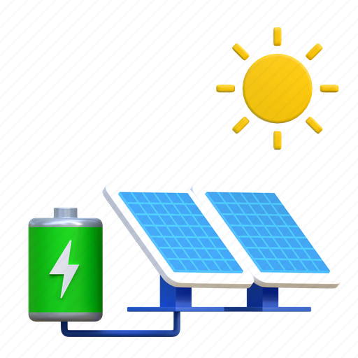 Solar, panel, energy, earth, illustration, earth day, battery 3D illustration - Download on Iconfinder
