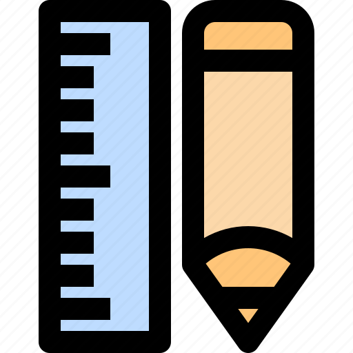 Pencil, ruler, scale, measure icon - Download on Iconfinder