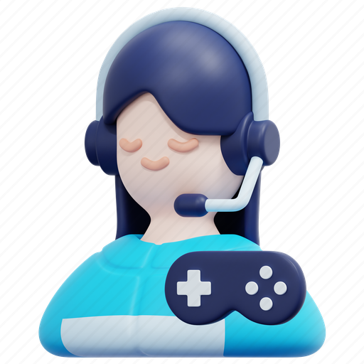 Gamer, esports, player, joystick, woman, gaming, avatar icon - Download on Iconfinder