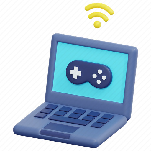 Online, game, esports, video, notebook, control, gaming 3D illustration - Download on Iconfinder