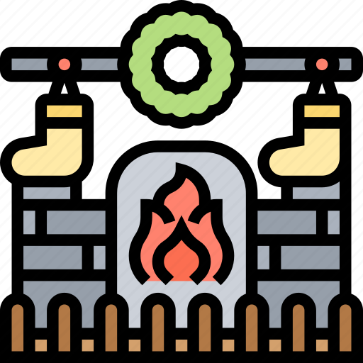 Fireplace, warm, christmas, holidays, home icon - Download on Iconfinder