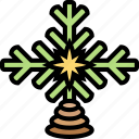 topper, tree, snowflake, christmas, ornament