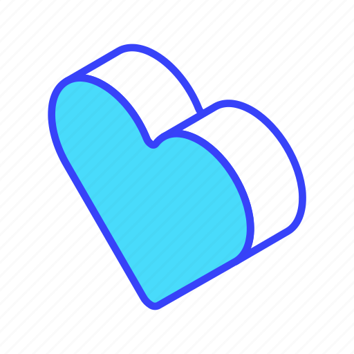 Heart, isometric, like, love icon - Download on Iconfinder