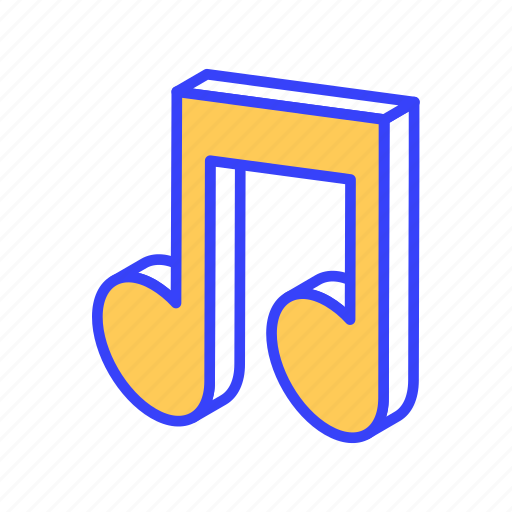 Isometric, music, note, quaver, song, sound icon - Download on Iconfinder