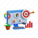 target, targeting, marketing, audience segmentation, essential marketing, 3d icon, 3d illustration, 3d render 
