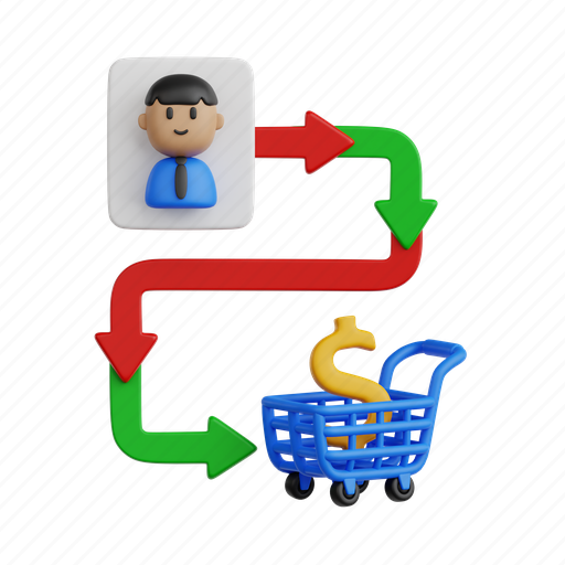 Customer, journey, customer journey, marketing, user experience, essential marketing, 3d icon 3D illustration - Download on Iconfinder