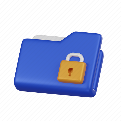 Private, lock, folder, blue, archive icon - Download on Iconfinder