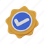 verified, badge, approved, check, guarantee 