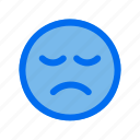 face, emoticon, sad, user