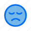 face, emoticon, sad, user 