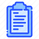 clipboard, list, document, form, note
