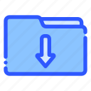 folder, download, arrow, document, file