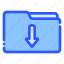 folder, download, arrow, document, file 