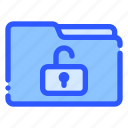 folder, unlock, security, file, document