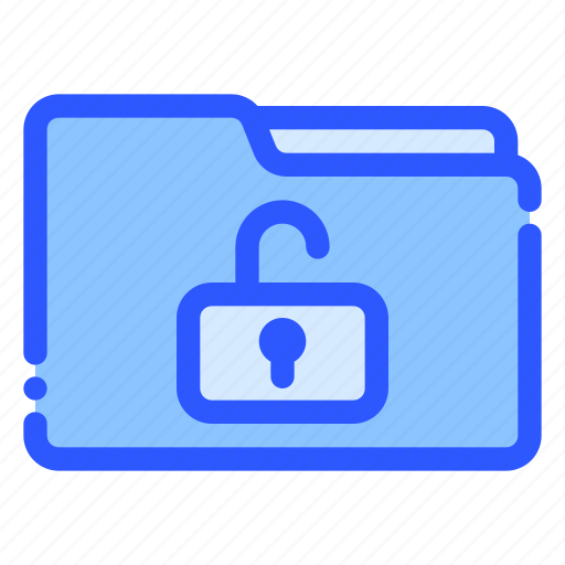 Folder, unlock, security, file, document icon - Download on Iconfinder