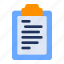 clipboard, list, document, form, note 