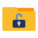 folder, unlock, security, file, document