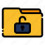 folder, unlock, security, file, document 