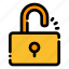 unlock, padlock, privacy, protection, safety 