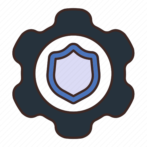 Cog, gear, options, security, setting, shield icon - Download on Iconfinder