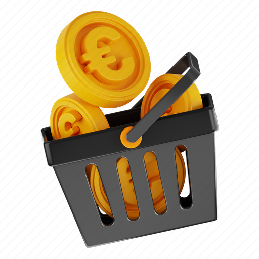 Euro, finance, hand, money, business, coin, shopping 3D illustration - Download on Iconfinder