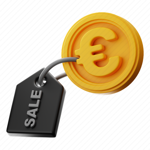 Euro, finance, hand, money, business, coin, tag 3D illustration - Download on Iconfinder