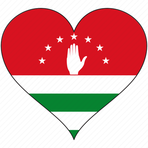 Abkhazia, flag, heart, europe, european, love, national icon - Download on Iconfinder