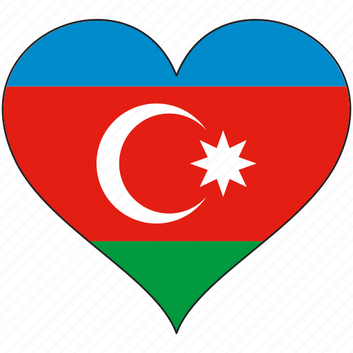 Azerbaijan, flag, heart, europe, european, national icon - Download on Iconfinder