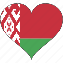 belarus, flag, heart, europe, european, country