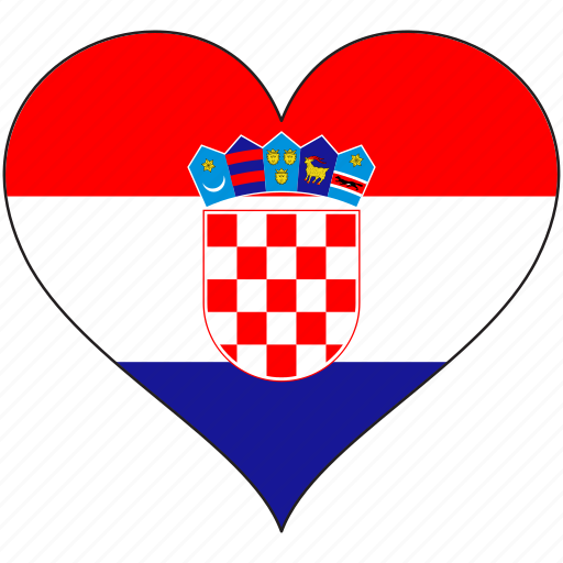 Croatia, flag, heart, europe, european, love, national icon - Download on Iconfinder