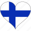 finland, flag, heart, europe, european, country 