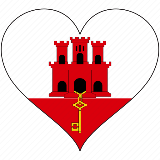 Flag, gibraltar, heart, europe, european, country icon - Download on Iconfinder