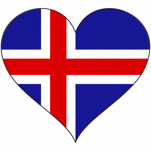 Flag, heart, iceland, europe, european, national icon - Download on Iconfinder