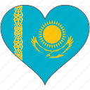 flag, heart, kazakhstan, europe, european, country, love