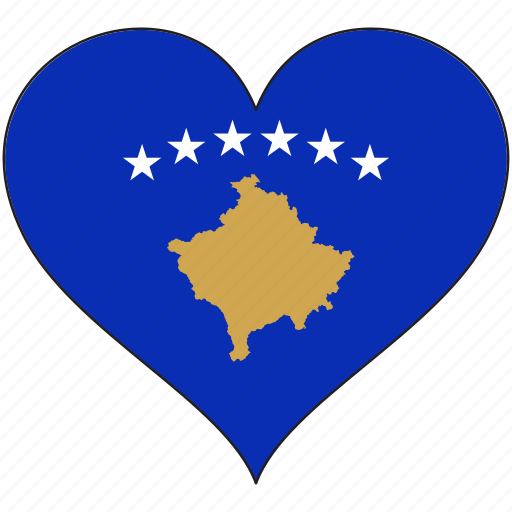 Flag, heart, kosovo, europe, european, love, national icon - Download on Iconfinder