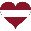 flag, heart, latvia, europe, european, country