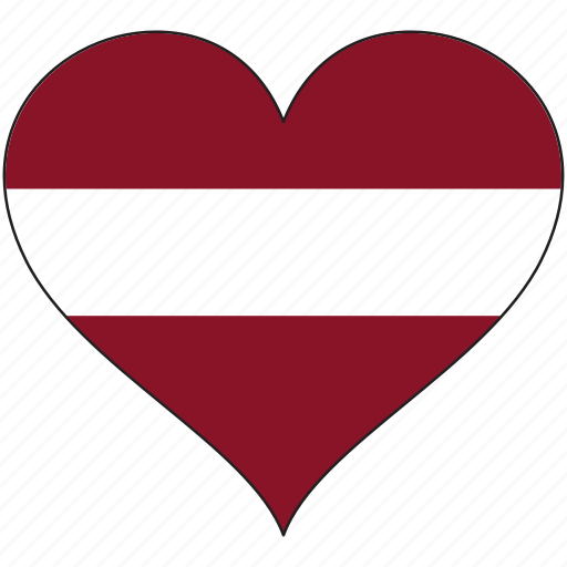 Flag, heart, latvia, europe, european, country icon - Download on Iconfinder