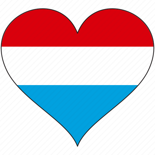 Flag, heart, luxembourg, europe, european, love, national icon - Download on Iconfinder