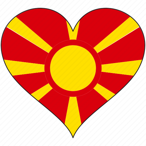 Flag, heart, macedonia, europe, european, country icon - Download on Iconfinder