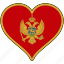 flag, heart, montenegro, europe, european, country, love 